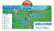 Map of Pineaires Resort with legend